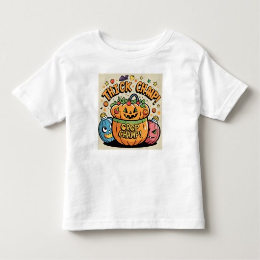 T-shirt Pour Les Tous Petits Drôle Citrouille Halloween Vector Art (Devant)