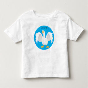 T-shirt Pour Les Tous Petits Drôle curieuse dessin animé d'oie domestique