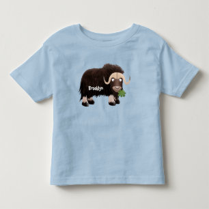 T-shirt Pour Les Tous Petits Drôle dessin animé de boeuf musqué