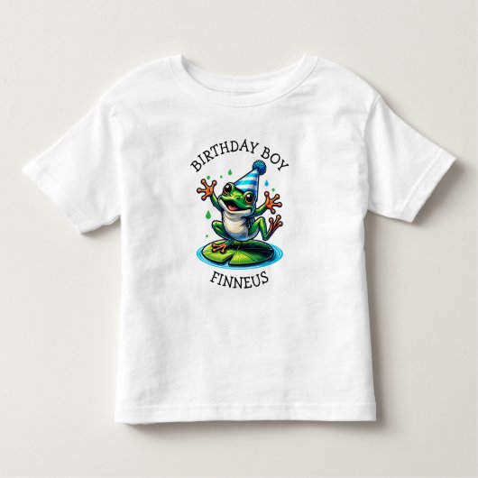 T-shirt Pour Les Tous Petits Drôle Grenouille à thème Anniversaire Garçon (Devant)