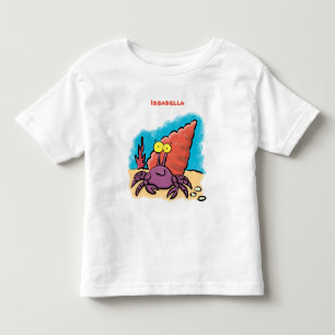 T-shirt Pour Les Tous Petits Drôle mignon caricature pourpre crabe ermite