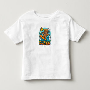 T-shirt Pour Les Tous Petits Échec du Surf Wipeout Moai Chibi