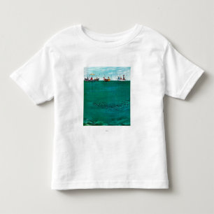 T-shirt Pour Les Tous Petits École des poissons parmi des lignes par Thornton