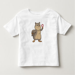 T-shirt Pour Les Tous Petits Écureuil au Poker avec des jetons de Poker