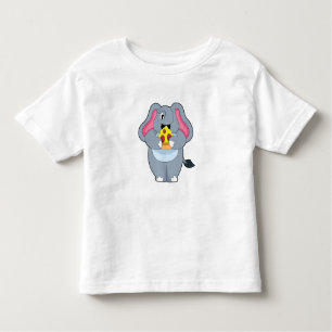 T-shirt Pour Les Tous Petits Eléphant à la pizza