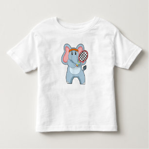 T-shirt Pour Les Tous Petits Elephant au Tennis avec raquette de tennis