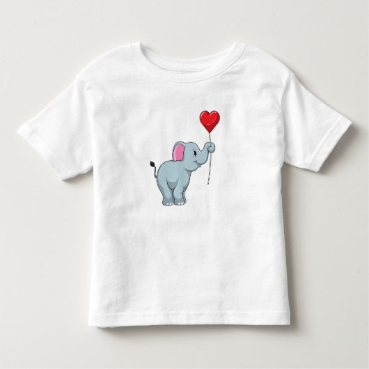 T-shirt Pour Les Tous Petits Eléphant avec ballon cardiaque (Devant)