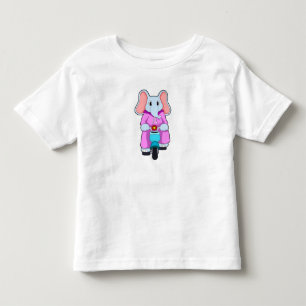 T-shirt Pour Les Tous Petits Éléphant avec bicyclette