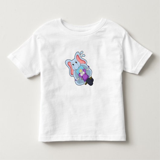 T-shirt Pour Les Tous Petits Elephant comme vélo avec moto.PNG (Devant)