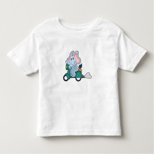 T-shirt Pour Les Tous Petits Elephant comme vélo avec scooter