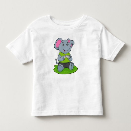 T-shirt Pour Les Tous Petits Eléphant en Gamer (Devant)