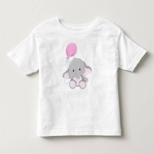 T-shirt Pour Les Tous Petits Eléphant mignon, Eléphant Avec Ballons (Devant)