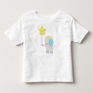 T-shirt Pour Les Tous Petits Eléphant mignon, Eléphant Avec Ballons, Couronne, 