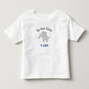 T-shirt Pour Les Tous Petits Eléphant mignon Nouvelle soeur est un garçon