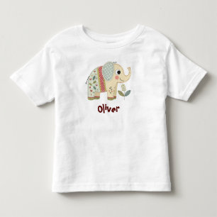 T-shirt Pour Les Tous Petits Éléphant Patchwork Mignon