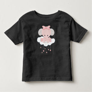 T-shirt Pour Les Tous Petits Eléphant Sur Un Nuage, Eléphant Mélange, Couronne,