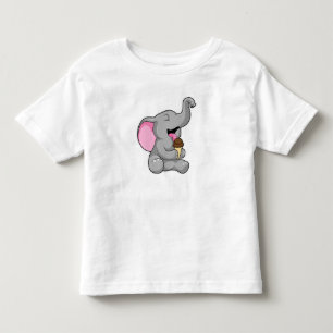 T-shirt Pour Les Tous Petits Elephant with chocolate gaufre ice cream