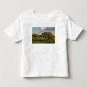T-shirt Pour Les Tous Petits Éléphants d'Afrique paissant, Loxodonta africana,