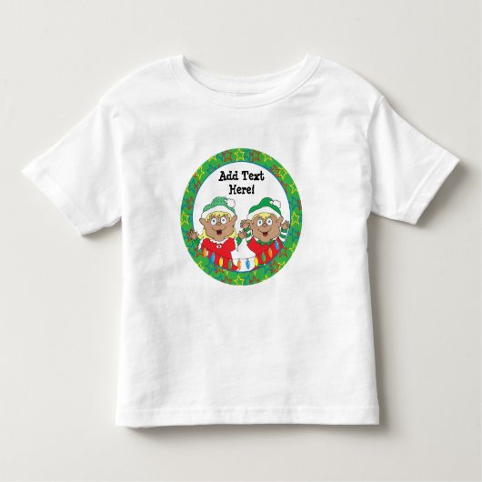 T-shirt Pour Les Tous Petits Elfes de Noël de couleur (Devant)
