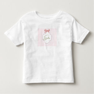 T-shirt Pour Les Tous Petits Ellie Ruban Rose Personnalisé & Imprimé Vichy