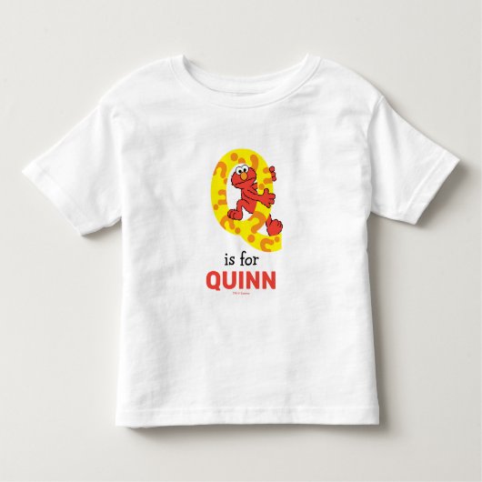 T-shirt Pour Les Tous Petits Elmo Alphabet | Point de question Q (Devant)