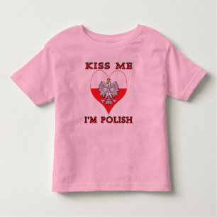 T-shirt Pour Les Tous Petits Embrasse-moi Je suis Polonais