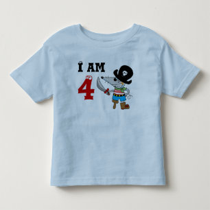 T-shirt Pour Les Tous Petits Enfant de 4 ans de pirate anniversaire garçon