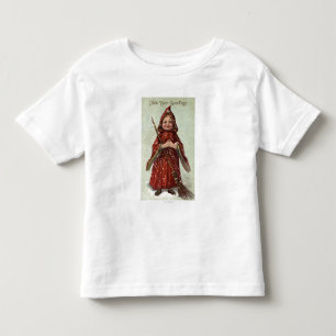 T-shirt Pour Les Tous Petits Enfant habillé dans le manteau rouge