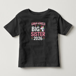 T-shirt Pour Les Tous Petits Enfant unique barré Grande sœur 2026 Grossesse 