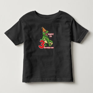 T-shirt Pour Les Tous Petits Enfants 3 ans dinosaures anniversaire 3e fête Gar