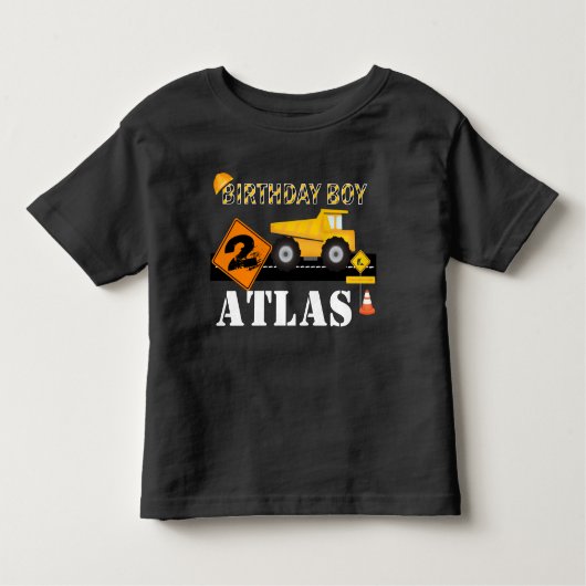 T-shirt Pour Les Tous Petits Enfants Construction fête d'anniversaire n'importe (Devant)