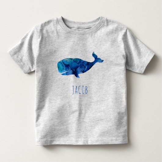 T-shirt Pour Les Tous Petits Enfants marins de baleine d'aquarelle (Devant)