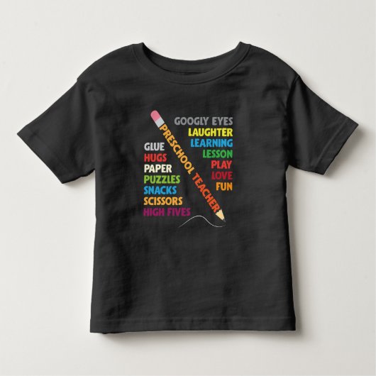 T-shirt Pour Les Tous Petits Enseignant préscolaire Classe Éducateur Pencil (Devant)