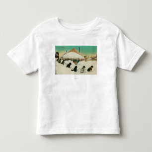 T-shirt Pour Les Tous Petits Équipe de luge tirée par des chiens de l'Alaska