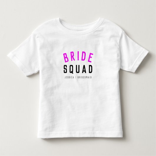 T-shirt Pour Les Tous Petits Équipe de mariées | Bridesmaid Chaud Rose Bachelor (Devant)