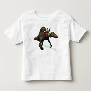 T-shirt Pour Les Tous Petits Équitation du père noël sur Spinosaurus