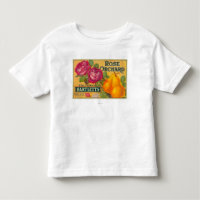 Étiquette rose de caisse de poire de verger