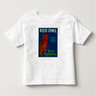 T-shirt Pour Les Tous Petits Étiquette végétal de hibou rouge