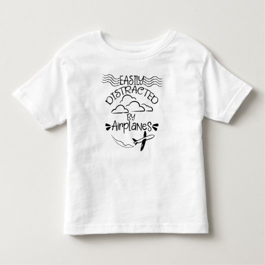 T-shirt Pour Les Tous Petits Facile à distraire par avion Aviator Pilot (Devant)