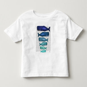 T-shirt Pour Les Tous Petits Famille de baleines bleues