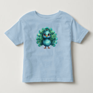 T-shirt Pour Les Tous Petits Fantaisie mignonne Paon bleu fantaisiste