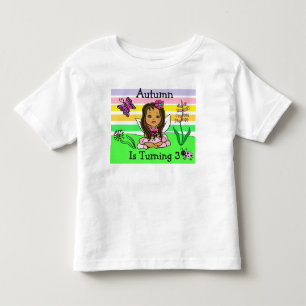 T-shirt Pour Les Tous Petits Fée d'anniversaire et papillons Âge et nom