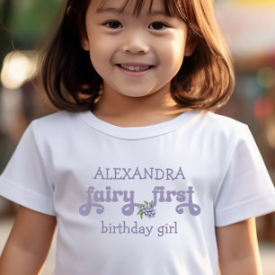 T-shirt Pour Les Tous Petits Fée Violette Première Baie Premier Anniversaire