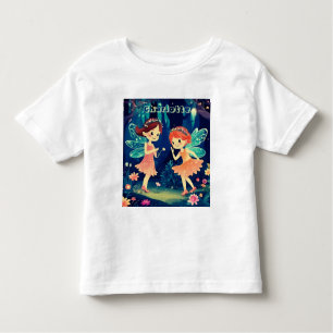 T-shirt Pour Les Tous Petits Fées Magiques Jouant Dans La Forêt Nom