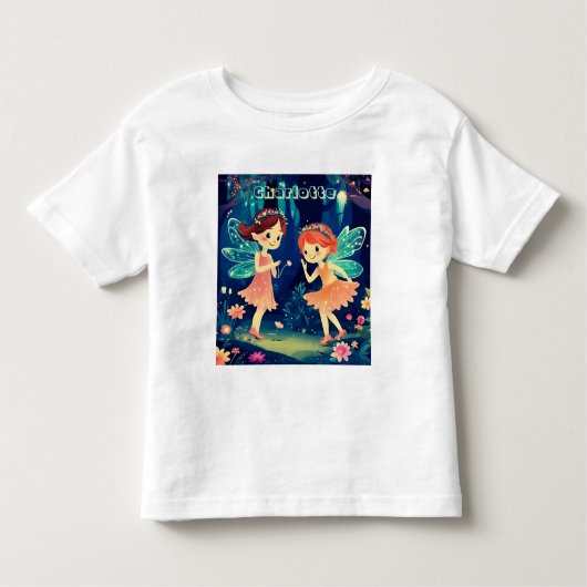 T-shirt Pour Les Tous Petits Fées Magiques Jouant Dans La Forêt Nom (Devant)