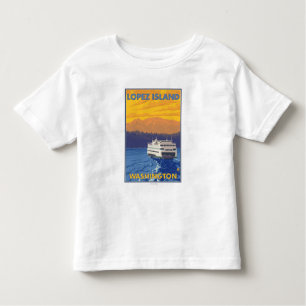 T-shirt Pour Les Tous Petits Ferry et montagnes - île de Lopez, Washington
