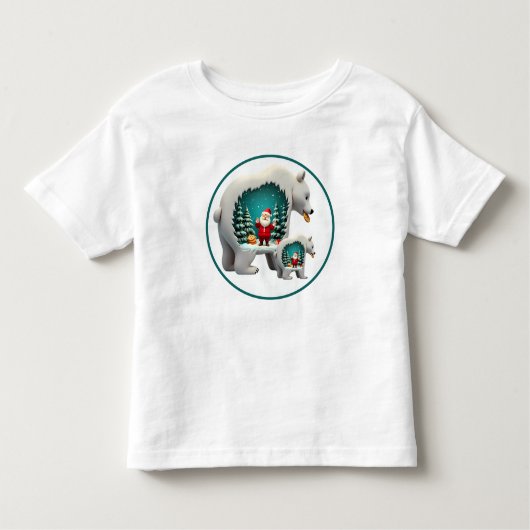 T-shirt Pour Les Tous Petits Festive Bear Santa Christmas Trees Cookies (Devant)