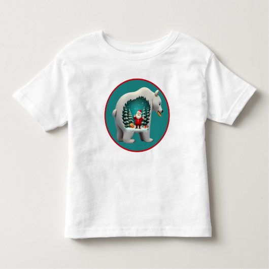 T-shirt Pour Les Tous Petits Festive Bear Santa Christmas Trees Cookies (Devant)