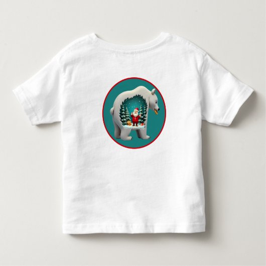T-shirt Pour Les Tous Petits Festive Bear Santa Christmas Trees Cookies (Dos)