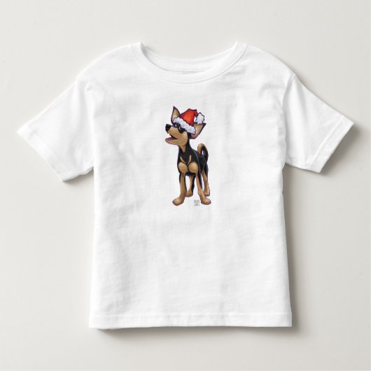 T-shirt Pour Les Tous Petits Festive de nuit étoilée Chihuhua à Santa Hat (Devant)
